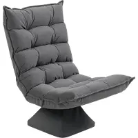 HOMCOM Vloerstoel - Microvezelfluwelen stof - 62x70x95cm - Grijs
