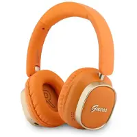 GUESS Draadloze Koptelefoon met ENC - Rectangle Metal Script Logo Over-Ear Bluetooth Headphone - Oranje