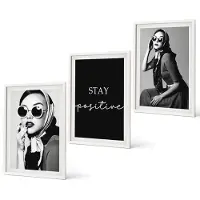 Coloray 3-Delige Schilderij Set - Stijlvolle portretten van vrouwen met zonnebrillen - 40x60 - Muurdecoratie - Decoratieve Schilderijen - Wohnzimmer