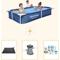 Bestway Steel Pro, rechthoekig zwembad - 221x150x43 cm - 4-delig - Model S22707