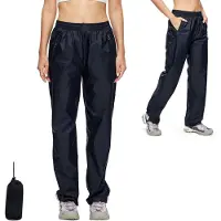 Auralum Max BUBW Regenbroek Dames - 100% Waterdicht（5000 g/m²）- Ademend en Winddicht - Met Reflecterende strepen - Inclusief opbergtas - Maat XL - Zwart