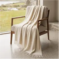 THE WHITE STONE Binnen plaid - - Wonen 130x170 cm - Ivoor - 230 g/m² - 75% katoen