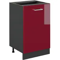 Vicco Keukenonderkast R-Line, Rode hoogglans/Antraciet, 50 cm zonder werkblad