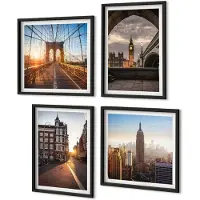 Coloray 4-Delige Schilderij Set - Een Serie Foto'S Met Stadseten En Een Uitzicht Op Londen. - 40 x 40 cm En 40 x 60 cm - Wanddecoratie - Moderne Interieurdecoratie - Stijlvolle Muurdecoratie