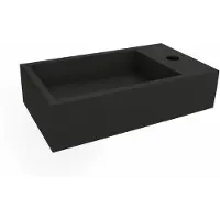 Wiesbaden Fontein lotte rechts rechthoekig 40x22x10 cm solid surface mat zwart