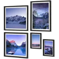 Coloray 4-Delige Schilderij Set - Berglandschappen met pittoreske meren en bossen - 50 x 50 cm, 20 x 30 cm en 40 x 60 cm - Stijlvolle Wanddecoratie - Interieur - Muurdecoratie