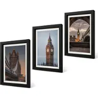 Coloray 4-Delige Schilderij Set - Uitzicht op Londen met de brug en de Big Ben. - 20 x 30 cm - Stijlvolle Muurdecoratie - Kantoor - Wanddecoratie