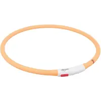Trixie lichtgevende halsband hond usb siliconen oplaadbaar oranje - 70x1 cm