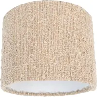 QAZQA Stoffen lampenkap beige met bouclé stof 18/18/14