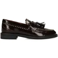Manfield Burgundy leren loafers met gouden studs | Maat 42