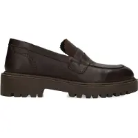 Manfield Bruine leren loafers | Maat 38