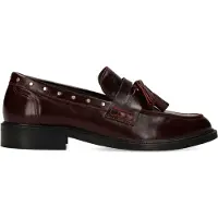Manfield Bordeaux leren loafers met studs en kwastjes | Maat 36