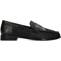 Manfield Zwarte leren loafers | Maat 38