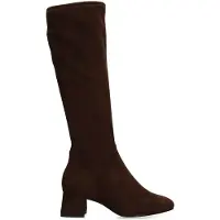 Manfield Donkerbruine stretch laarzen | Maat 41