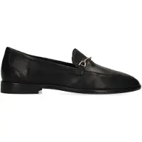 Manfield Zwarte leren loafers | Maat 40