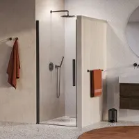 Brauer cosmic nisdeur draaiend 90x200 omkeerbaar helder glas incl. Glascoating pvd gunmetal geborsteld