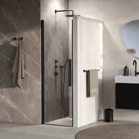 Brauer cosmic nisdeur draaiend 70x200 omkeerbaar helder glas incl. Glascoating mat zwart