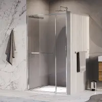 Brauer luminis nisdeur 2-delig naar binnen draaiend 120x200 omkeerbaar helder glas incl. Glascoating chroom