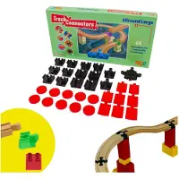 TOY2 Track Connectors Allround Large - 33 Brio Adapters - Treinbaanonderdelen - Houten Treinbaan - geschikt voor bekende bouwstenen en treinbanen van o.a. Bandits & Angels