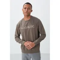 Tommy Life Heren Geprinte Ronde Hals Sweatshirt