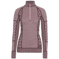 Kari Traa - Dames thermokleding - Smekker Half Zip Baselayer Cocoa Powder voor Dames van Wol - Maat L - Roze