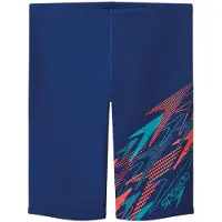 Speedo Medley Logo Jammer Jongens - Lange Zwembroek Jongens met V-Cut-Voering - Zwemshort Jongens met Trekkoord - Sportzwembroek Kids met Vormvaste Pasvorm - Blauw/Blauw - 176