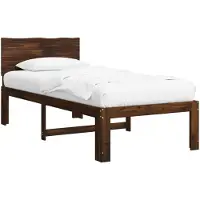 vidaXL Eenpersoonsbed met hoofdbord ROSTOCK Donkerbruin 100 x 200 cm
