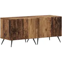 vidaXL LED tv-meubel BREDA 3 st Oud hout Bewerkt hout