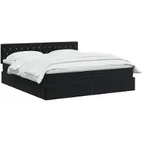 vidaXL Ottoman bed met matras Zwart 140 x 200 cm Fluweel