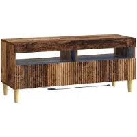 vidaXL LED tv-meubel ARNHEM 100 x 35 x 43 cm Oud hout Bewerkt hout