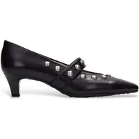 Hispanitas Dames Leren schoenen Wenen zwart (39), Leer, 3 tot 5 cm, Geen, Klassiek HI265002