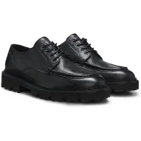 BOSS Leren derbyschoenen met een geconstrueerde profielzool Maat 41