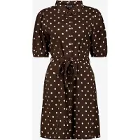 TwoDay dames blousejurk met stippen bruin maat XXL