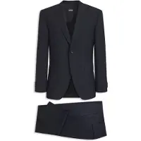 BOSS Tweedelig regular-fit kostuum van Italiaanse scheerwol Maat 106