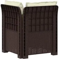 vidaXL Eén-zits Tuin Sofa met Kussens Rieten Look PP Bruin