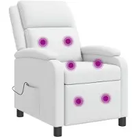 vidaXL Massage Relaxstoel Wit Kunstleer