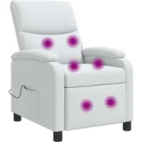 vidaXL Massage Relaxstoel Wit Stof