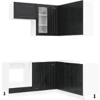 vidaXL Keukenelement LUCCA, 8 stuks, zwart, houtvezel