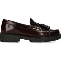 Manfield Bordeaux leren loafers met kwastjes | Maat 39