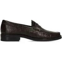 Manfield Grijze leren croco loafer | Maat 37