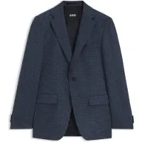 BOSS Slim-fit blazer van een wol-kasjmiermix met dessin Maat 54