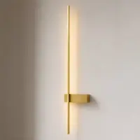 LINDBY Wandlamp Natsumi, messing / goud, Woon-/ Eetkamer, Aluminium, Modern, wandlamp