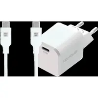 BlueBuilt Power Delivery Oplader 45W + Usb C Kabel 1,5m Nylon Wit