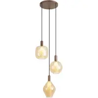 QAZQA Design hanglamp donker brons 3-lichts - Ard