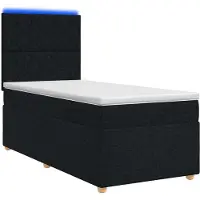 vidaXL Boxspringbed met matras, zwart, 100 x 200 cm, gestoffeerd