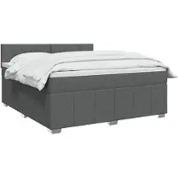 vidaXL Boxspringbed met matras, donkergrijs, 180 x 200 cm, gestoffeerd