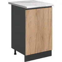 Vicco Keukenonderkast R-Line Goudkleurig Eiken/Antraciet 50 cm marmer werkblad, Model 70210