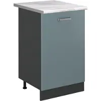 Vicco Keukenonderkast R-Line, Blauw-grijs/Antraciet, 50 cm marmer werkblad