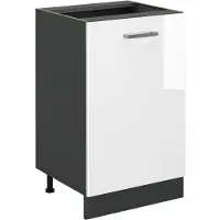 Vicco Keukenonderkast R-Line Wit Hoogglans/Antraciet 50 cm zonder werkblad, Model 70291