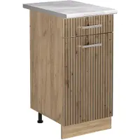 Vicco Keukenonderkast R-Line, Artisanaal eiken/Goudkleurig Eiken, 40 cm marmer werkblad